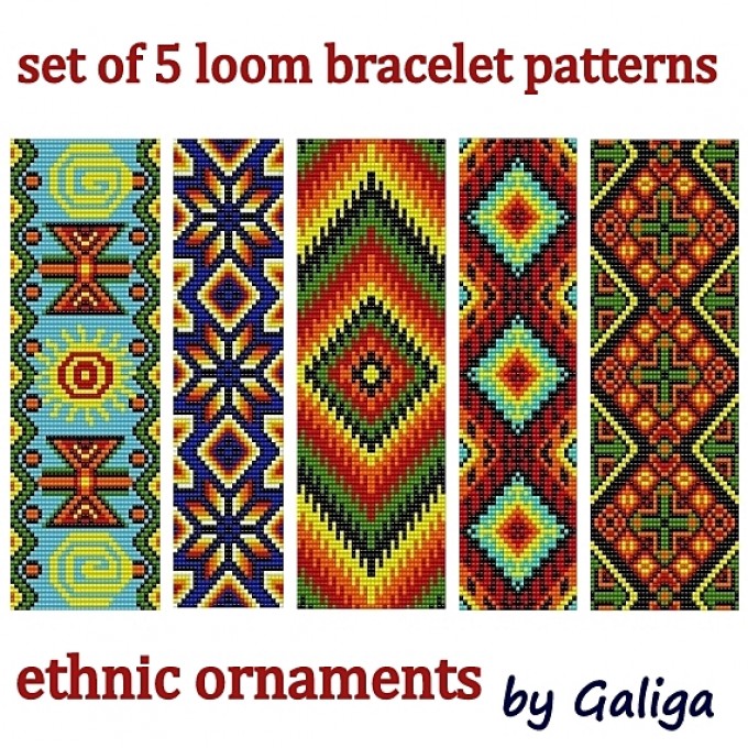 SET OF 5 Bead Loom Bracelet Patterns | Galiga Jewelry