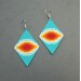 Turquoise Geometric Earrings of Delica Seed Beads - Ocean Sunset