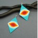 Turquoise rhomb earrings dangle