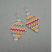 Colorful Boho Geometric Earrings of Delica Seed Beads