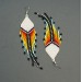 Long Colorful Striped Dangle Beaded Earrings with White Top