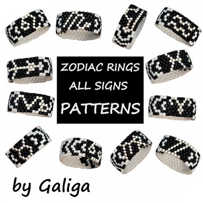 Zodiac Rings Patterns Set of 12 - All Signs