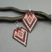 Attractive Earrings of Beads in Black and Red, Diamond Shape