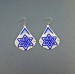 Blue Snowflake on White Drop Beaded Earrings - Galiga Jewelry