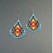 Unique Ethnic Style Inspired Blue Drop Beaded Earrings
