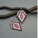 Stylish Earrings of Beads in Black, Pink, and Gold in Diamond Form