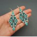 New design Wavy rhombus turquoise mint earrings