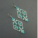 New design Wavy rhombus turquoise mint earrings