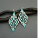 New design Wavy rhombus turquoise mint earrings