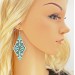 Rhombus turquoise mint earrings