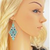 New design Wavy rhombus turquoise mint earrings