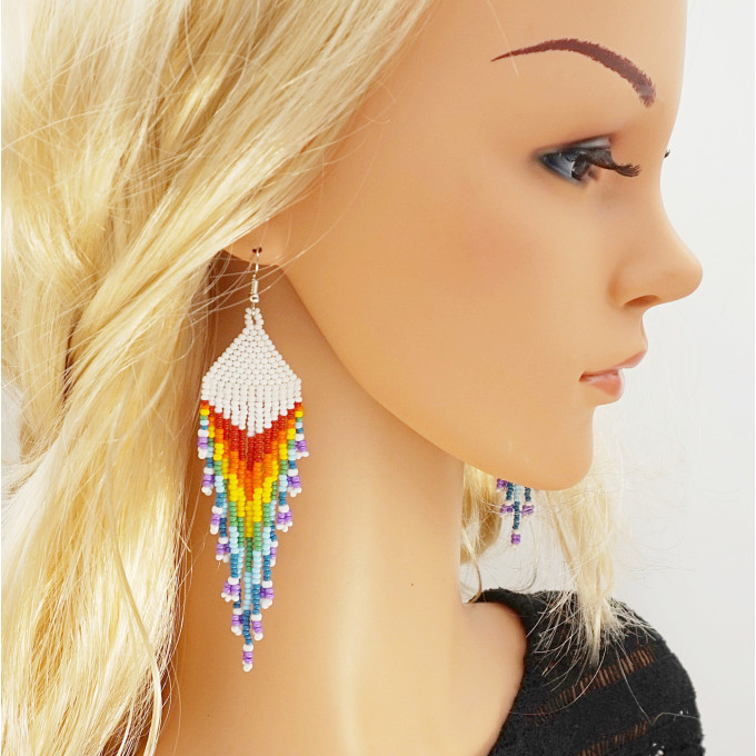 Rainbow bohemian earrings