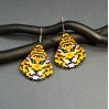 Tiger Seed Bead Earrings Small Drops