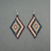 Dainty Black Pink Blue Rhombus Earrings of Seed Beads