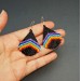 Black rainbow drop beaded earrings