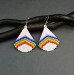 White rainbow drop beaded earrings